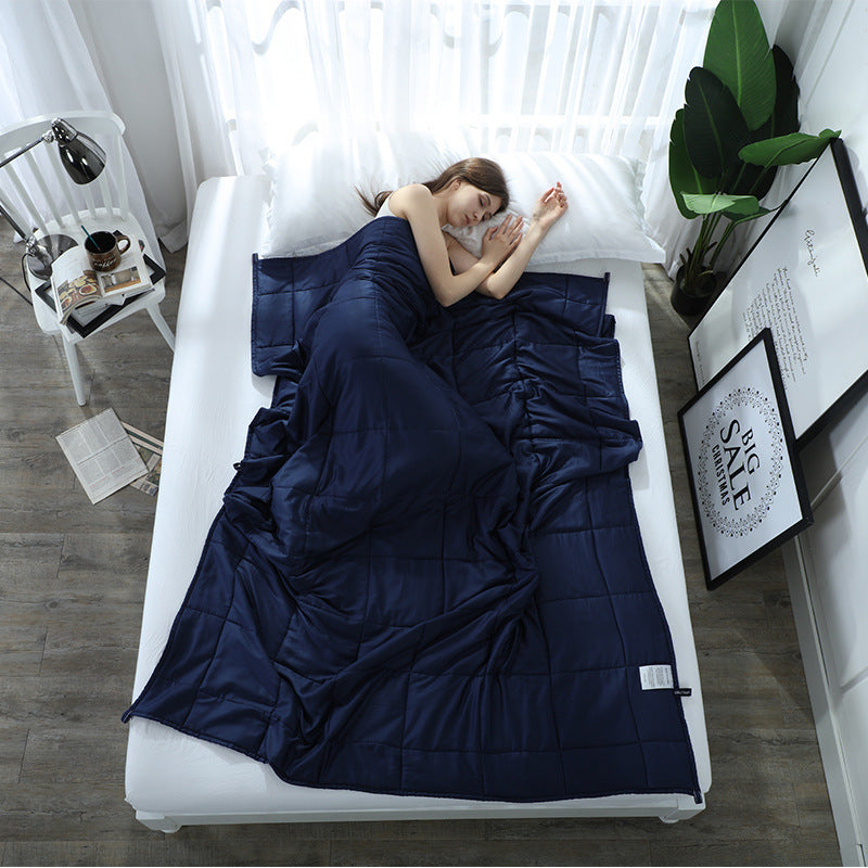 HKM-449491 Pure Cotton Gravity Blanket in Light Gray, Dark Gray, and Navy – Multiple Sizes Available
