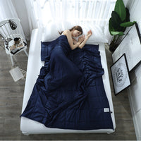 HKM-449491 Pure Cotton Gravity Blanket in Light Gray, Dark Gray, and Navy – Multiple Sizes Available