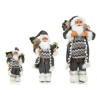 HKM-449619 Festive Striped Santa Claus Ornaments in Nordic Style - Silver Rudolf Doll for Christmas Decorations