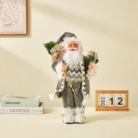 HKM-449619 Festive Striped Santa Claus Ornaments in Nordic Style - Silver Rudolf Doll for Christmas Decorations