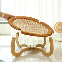 HKM-449683 Summer Woven Rattan Cat Hammock and Cool Dog Mat – Versatile Off-Ground Pet Bed for All Seasons