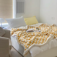 HKM-449811 Nordic Style Thickened Checkerboard Fleece Blanket in Multiple Sizes