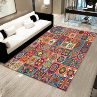 HKM-449811 Retro Nordic Ethnic Mosaic Geometric Carpet - Super Soft Crystal Velvet, Multiple Sizes Available