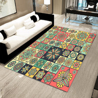 HKM-449811 Retro Nordic Ethnic Mosaic Geometric Carpet - Super Soft Crystal Velvet, Multiple Sizes Available