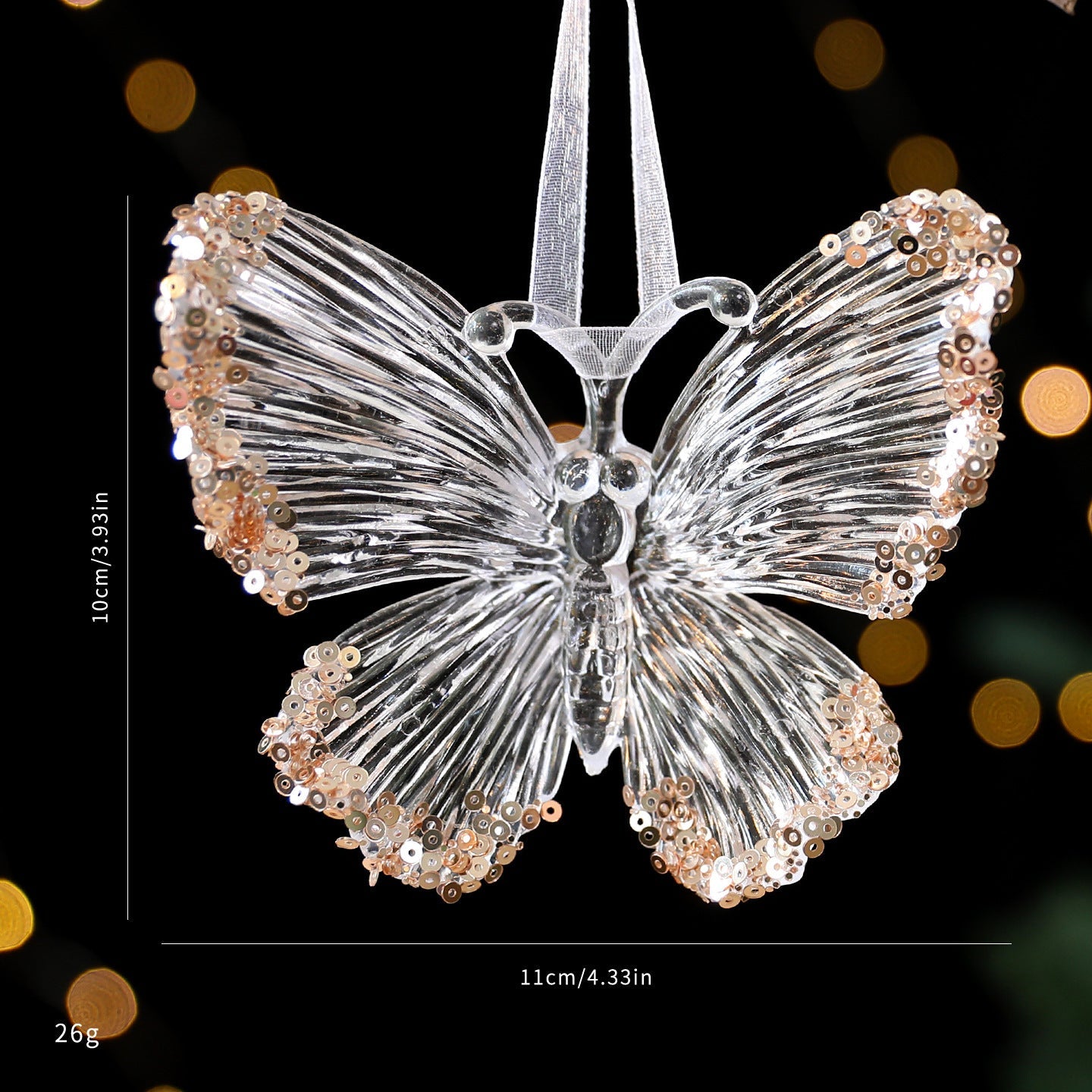 HKM-449939 Christmas Acrylic Sequined Pendants - Elk, Butterfly, Snowflake & More