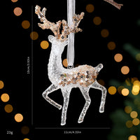 HKM-449939 Christmas Acrylic Sequined Pendants - Elk, Butterfly, Snowflake & More