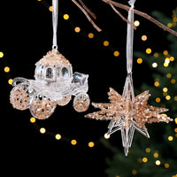 HKM-449939 Christmas Acrylic Sequined Pendants - Elk, Butterfly, Snowflake & More