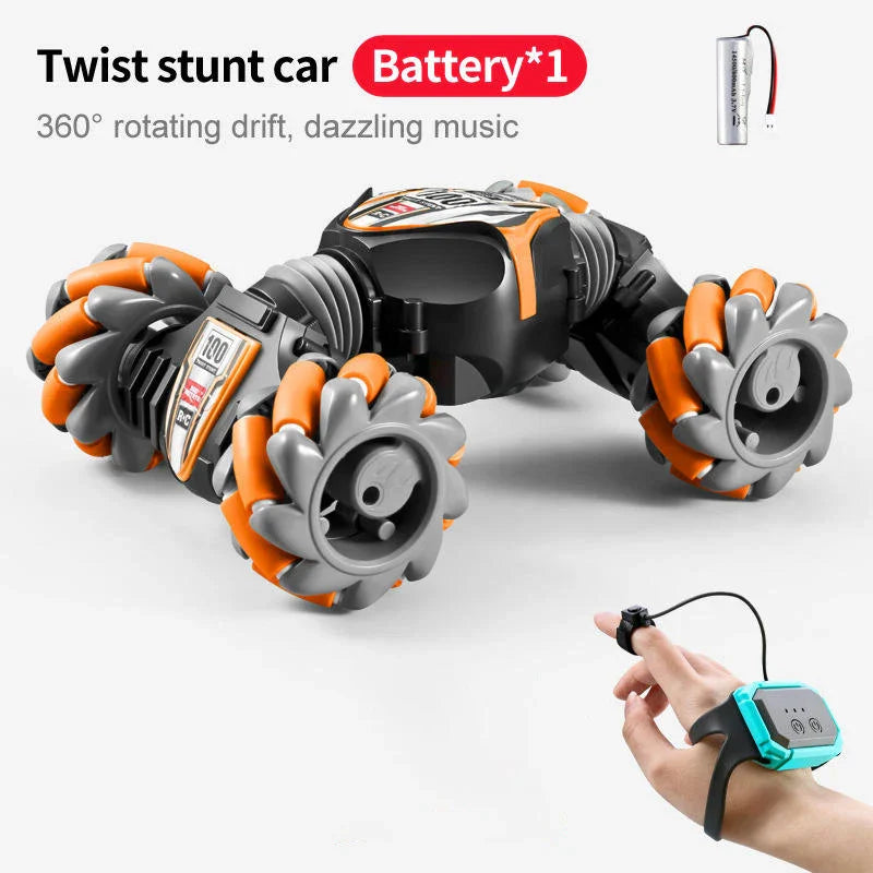 HKM-450067 Gesture Sensor Remote Control Stunt Car - 360 Rotating Twist Toy for Kids, Indoor-Outdoor Use