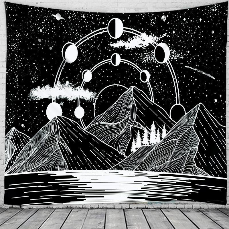 HKM-450195 Custom Retro Map Tapestry - Digital Print Fabric Wall Hanging for Bedroom or Living Room, Various Sizes Available