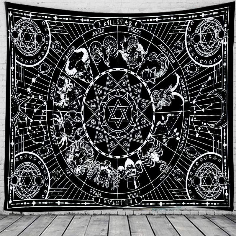 HKM-450195 Custom Retro Map Tapestry - Digital Print Fabric Wall Hanging for Bedroom or Living Room, Various Sizes Available
