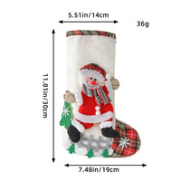 HKM-450259 Linen Christmas Tree Gift Bags in Elderly, Snowman, Deer, and Bear Designs