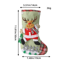 HKM-450259 Linen Christmas Tree Gift Bags in Elderly, Snowman, Deer, and Bear Designs