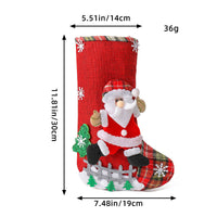 HKM-450259 Linen Christmas Tree Gift Bags in Elderly, Snowman, Deer, and Bear Designs