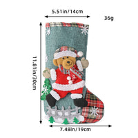 HKM-450259 Linen Christmas Tree Gift Bags in Elderly, Snowman, Deer, and Bear Designs