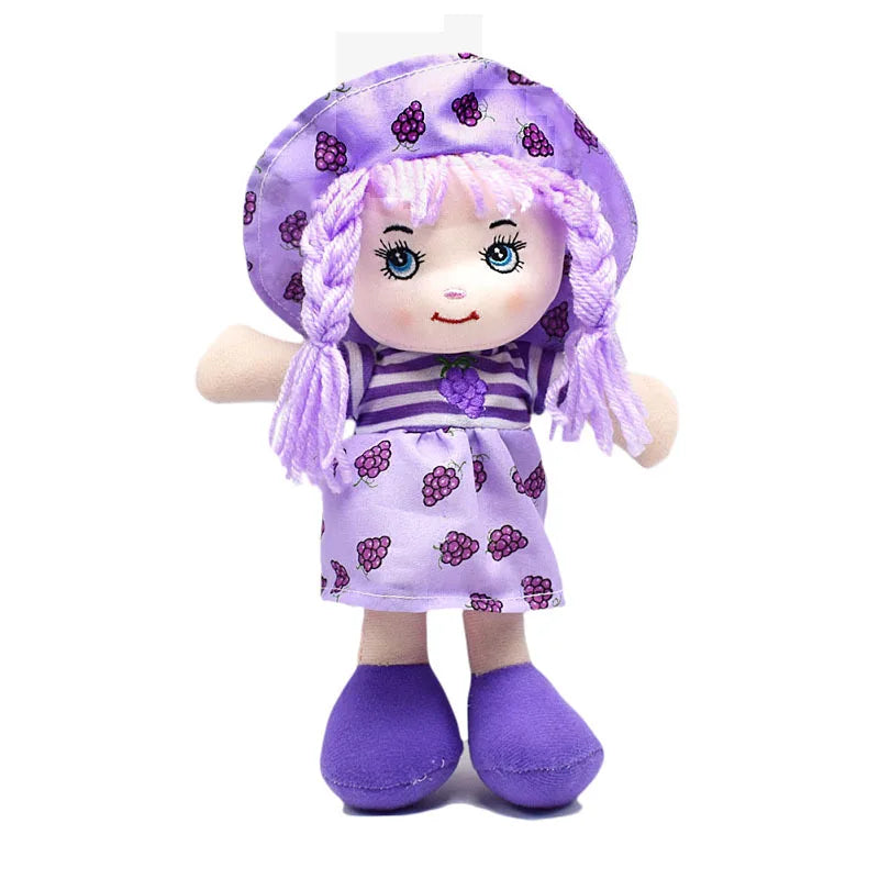 HKM-450323 Kawaii Plush Fruit Dress Rag Doll for Kids – Cute Soft Stuffed Toy for Girls' Gifts