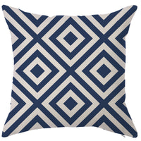HKM-450451 Geometric Linen Pillow Cover - Modern Style, 45x45cm, Various Colors Available