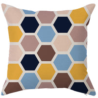HKM-450451 Geometric Linen Pillow Cover - Modern Style, 45x45cm, Various Colors Available