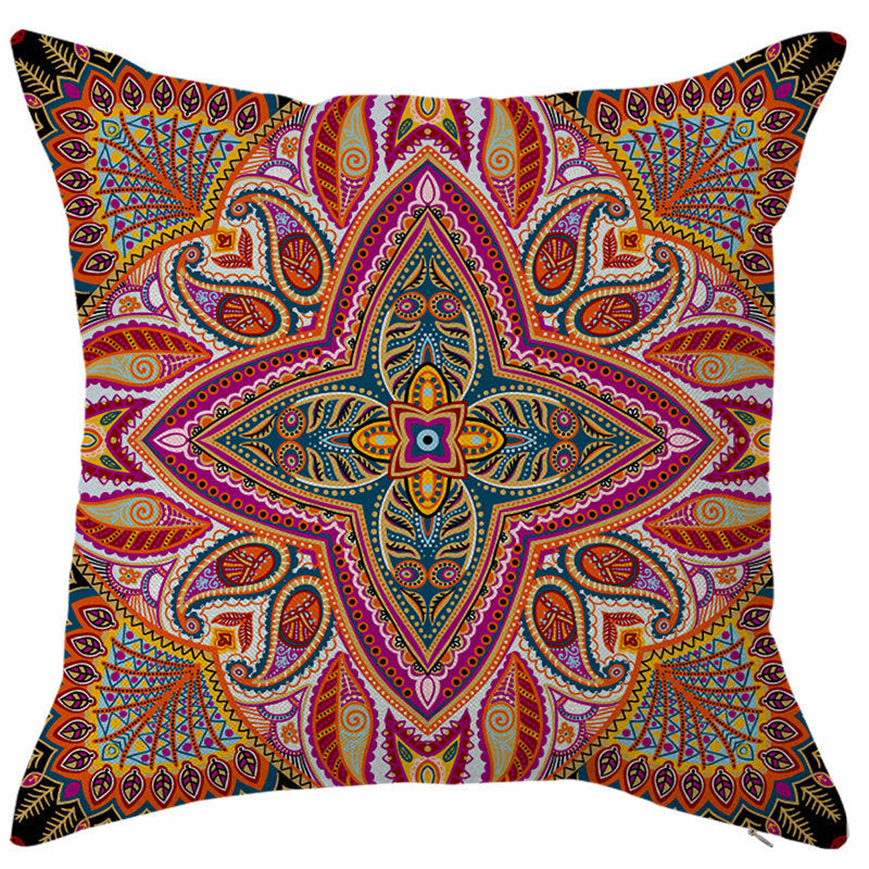 HKM-450451 Geometric Linen Pillow Cover - Modern Style, 45x45cm, Various Colors Available