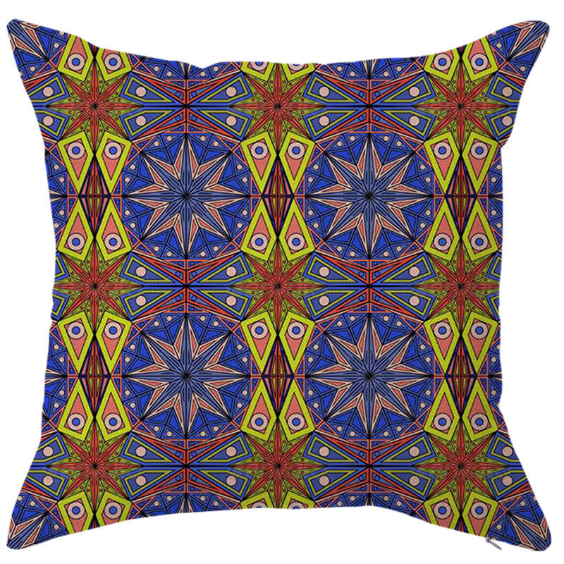 HKM-450451 Geometric Linen Pillow Cover - Modern Style, 45x45cm, Various Colors Available