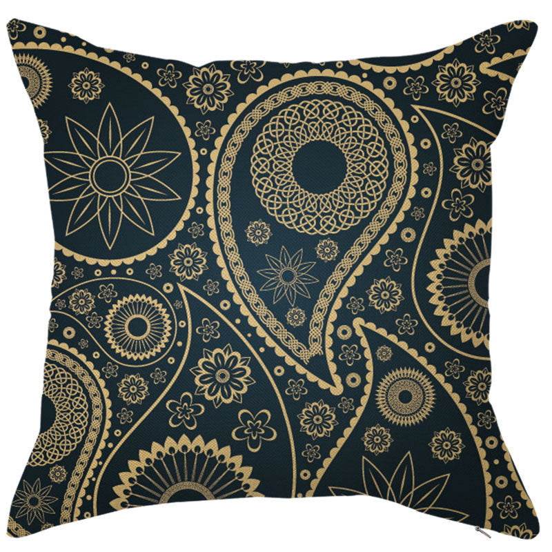 HKM-450451 Geometric Linen Pillow Cover - Modern Style, 45x45cm, Various Colors Available