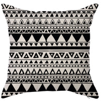 HKM-450451 Geometric Linen Pillow Cover - Modern Style, 45x45cm, Various Colors Available