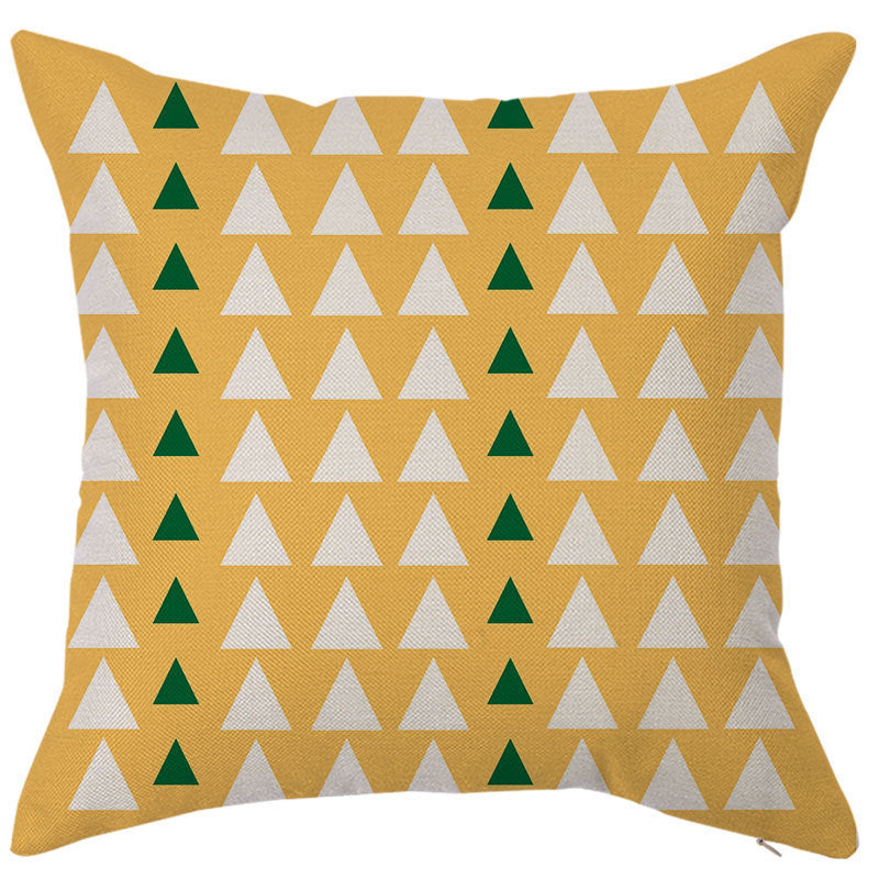 HKM-450451 Geometric Linen Pillow Cover - Modern Style, 45x45cm, Various Colors Available