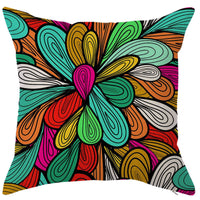 HKM-450451 Geometric Linen Pillow Cover - Modern Style, 45x45cm, Various Colors Available