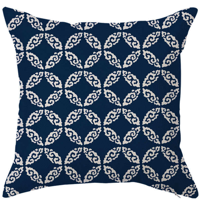 HKM-450451 Geometric Linen Pillow Cover - Modern Style, 45x45cm, Various Colors Available