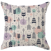 HKM-450451 Geometric Linen Pillow Cover - Modern Style, 45x45cm, Various Colors Available
