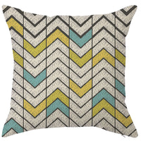 HKM-450451 Geometric Linen Pillow Cover - Modern Style, 45x45cm, Various Colors Available