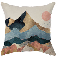 HKM-450451 Geometric Linen Pillow Cover - Modern Style, 45x45cm, Various Colors Available
