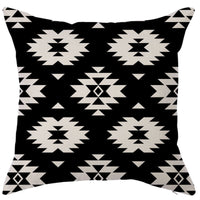 HKM-450451 Geometric Linen Pillow Cover - Modern Style, 45x45cm, Various Colors Available