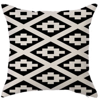 HKM-450451 Geometric Linen Pillow Cover - Modern Style, 45x45cm, Various Colors Available