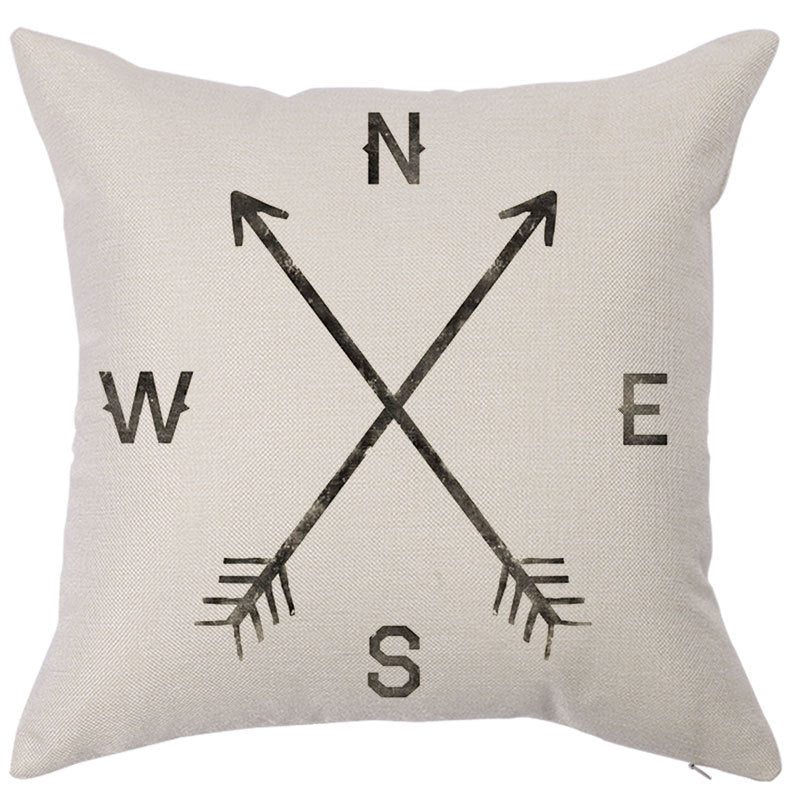 HKM-450451 Geometric Linen Pillow Cover - Modern Style, 45x45cm, Various Colors Available