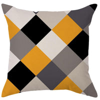 HKM-450451 Geometric Linen Pillow Cover - Modern Style, 45x45cm, Various Colors Available