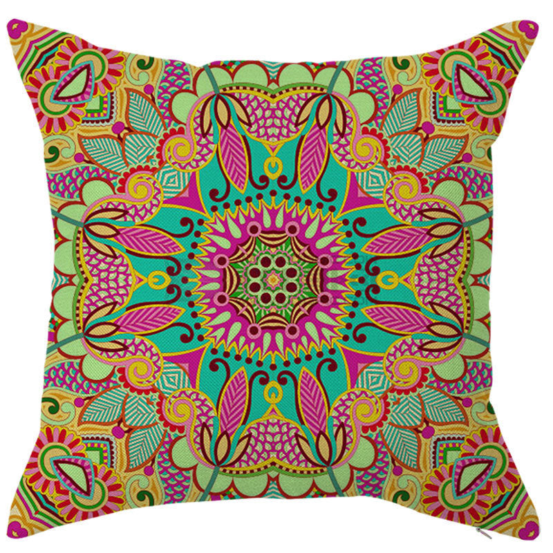 HKM-450451 Geometric Linen Pillow Cover - Modern Style, 45x45cm, Various Colors Available