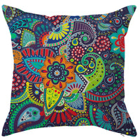 HKM-450451 Geometric Linen Pillow Cover - Modern Style, 45x45cm, Various Colors Available