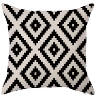 HKM-450451 Geometric Linen Pillow Cover - Modern Style, 45x45cm, Various Colors Available