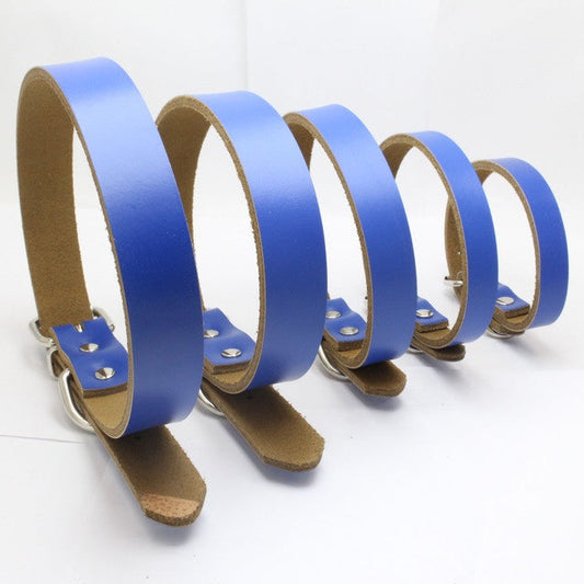 HKM-450515 Pure Cowhide Leather Pet Collar in Various Colors and Sizes