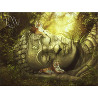 HKM-450643 Buddhist Diamond Painting Temple Wall Art - Canvas with Resin Drills, Multiple Sizes Available