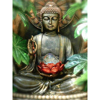 HKM-450643 Buddhist Diamond Painting Temple Wall Art - Canvas with Resin Drills, Multiple Sizes Available