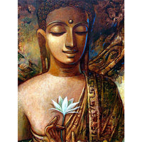 HKM-450643 Buddhist Diamond Painting Temple Wall Art - Canvas with Resin Drills, Multiple Sizes Available