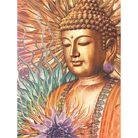 HKM-450643 Buddhist Diamond Painting Temple Wall Art - Canvas with Resin Drills, Multiple Sizes Available
