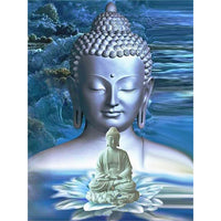 HKM-450643 Buddhist Diamond Painting Temple Wall Art - Canvas with Resin Drills, Multiple Sizes Available