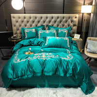 HKM-450643 Four-Piece Long-Staple Cotton Bedding Set with Geometric Pattern