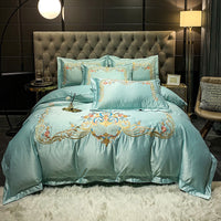 HKM-450643 Four-Piece Long-Staple Cotton Bedding Set with Geometric Pattern