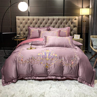HKM-450643 Four-Piece Long-Staple Cotton Bedding Set with Geometric Pattern