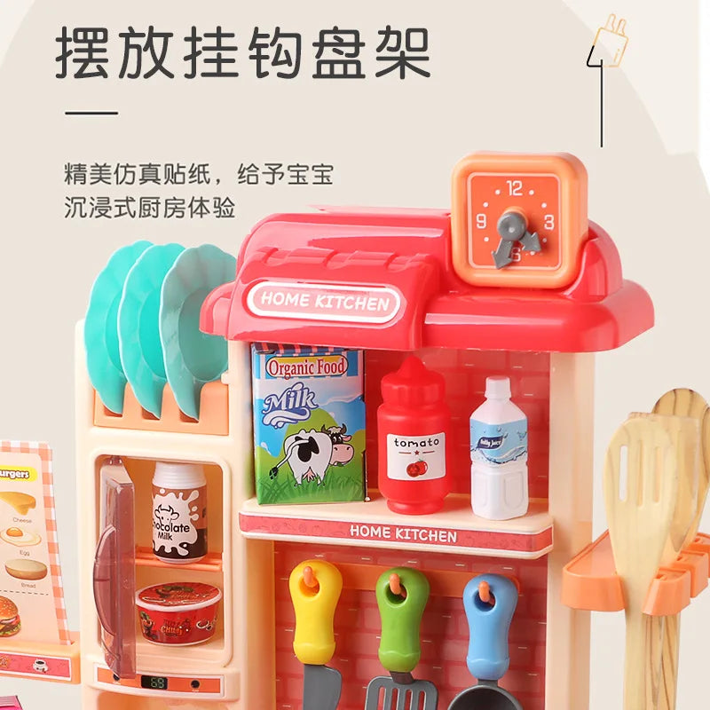 Mini Kitchen Playset for Kids - Pretend Cooking Toy Set for Ages 0-14 Years, Durable Plastic Kitchen Accessories