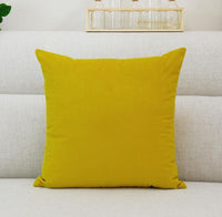 HKM-450707 Solid Color Velvet Pillowcase - Modern Cotton and Linen, 45x45 cm, Yellow