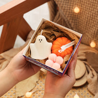 HKM-450771 Halloween Ghost Aromatherapy Candle Gift Set - Pumpkin Design Collection